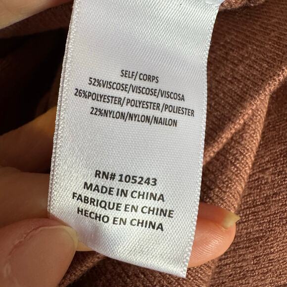 Bobeau Ribbed Midi Pencil Skirt Brown Knitted Women's Small NWT - Picture 6 of 7